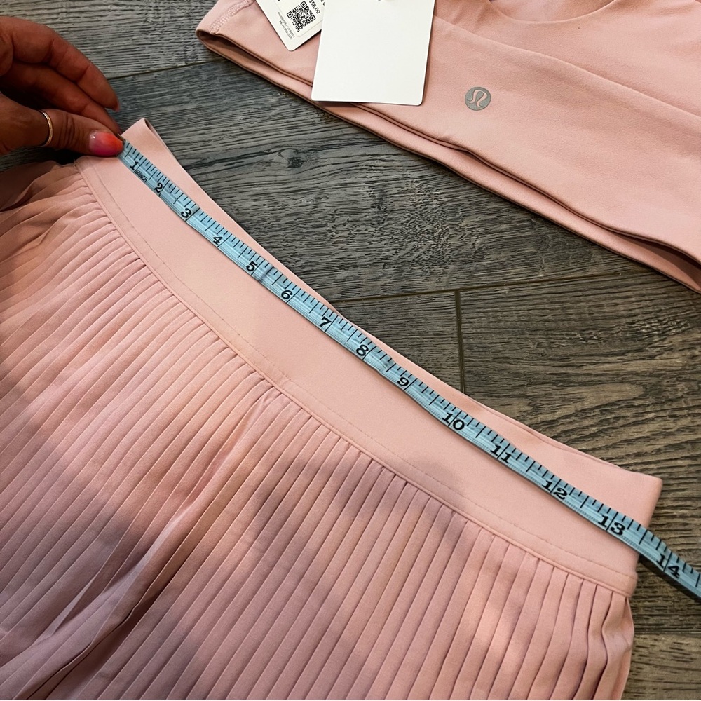 NWT Lululemon Set Varsity Pleated Skirt and Scoop Neck Bra Pink Haze - Picture 14 of 16